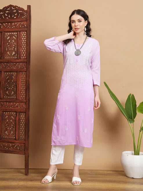 Ombre Shade Chikankari Kurta-2445