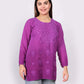 Purple Cotton Kurti for Women – Elegant Floral Embroidered Casual Wear Top
