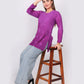 Purple Cotton Kurti for Women – Elegant Floral Embroidered Casual Wear Top