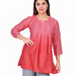 Women’s Chikankari Cotton Kurti in Tomato Red | Elegant Embroidered Tunic for Casual & Office Wear