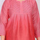 Women’s Chikankari Cotton Kurti in Tomato Red | Elegant Embroidered Tunic for Casual & Office Wear
