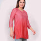 Women’s Chikankari Cotton Kurti in Tomato Red | Elegant Embroidered Tunic for Casual & Office Wear