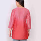 Women’s Chikankari Cotton Kurti in Tomato Red | Elegant Embroidered Tunic for Casual & Office Wear