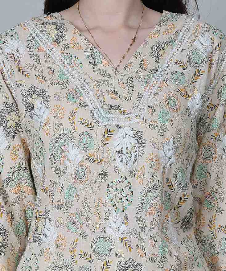 Noor Chikankari Pure Cotton Hand Embroidered Kurti Set for Women
